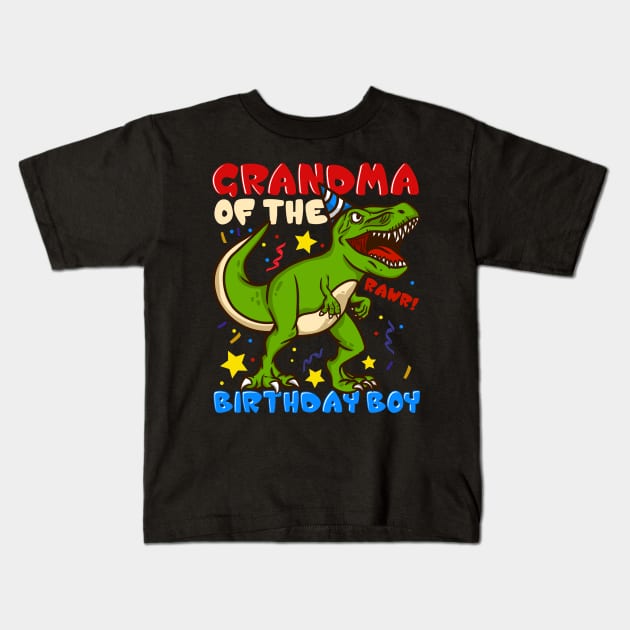 Grandma Of The Birthday Boy - Prehistoric Granny Kids T-Shirt by biNutz